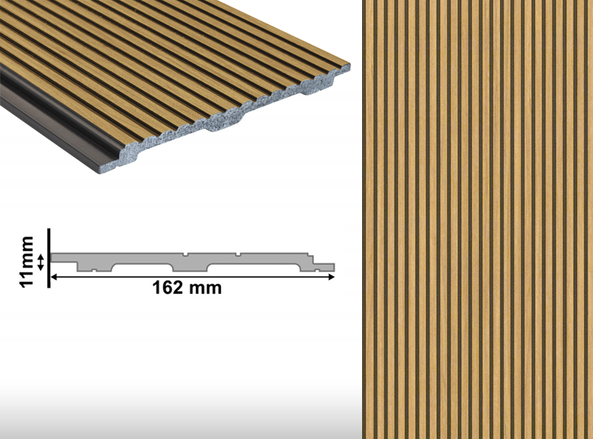 Revêtement mural en latte XPS GS | NERO FRIZZ