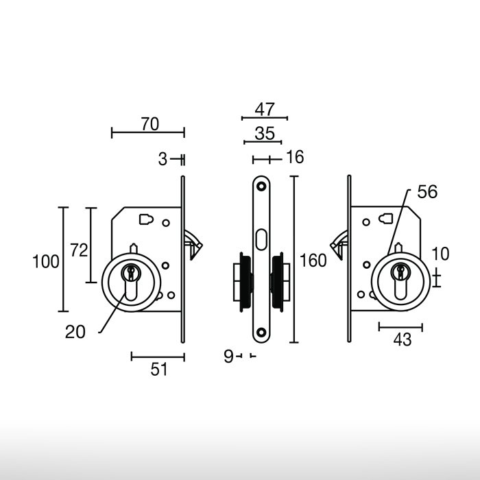Kit for sliding door - 3970
